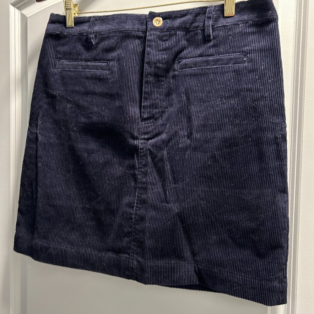 Talbots - indigo blue corduroy skirt - Picture 3 of 8